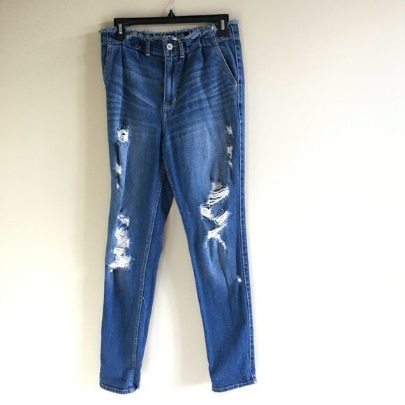 Hollister ultra high rise mom jeans vintage stretch ripped distressed 1R W25xL27 - Picture 1 of 9